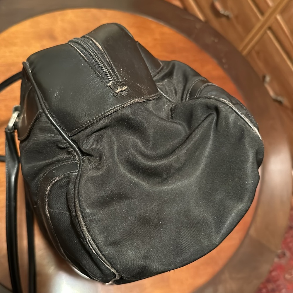 ๐บ ๐บ Vintage PRADA BAG IN BLACK COMBINATION WITH LEATHER - Picture 7 of 10